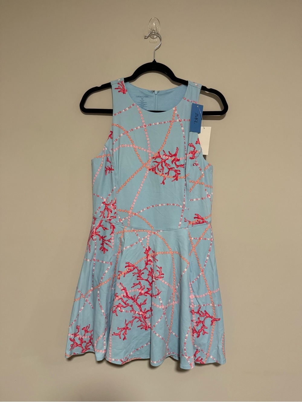 J. McLaughlin Turnberry Blue Coral Print Skort Dress Size 10 Catalina Cloth NWT